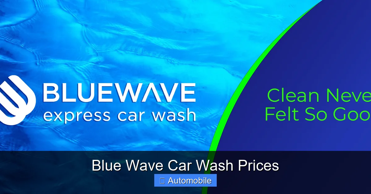Blue Wave Car Wash Prices