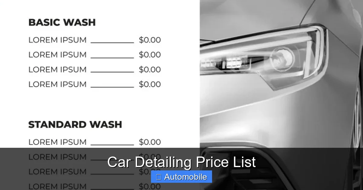 Car Detailing Price List