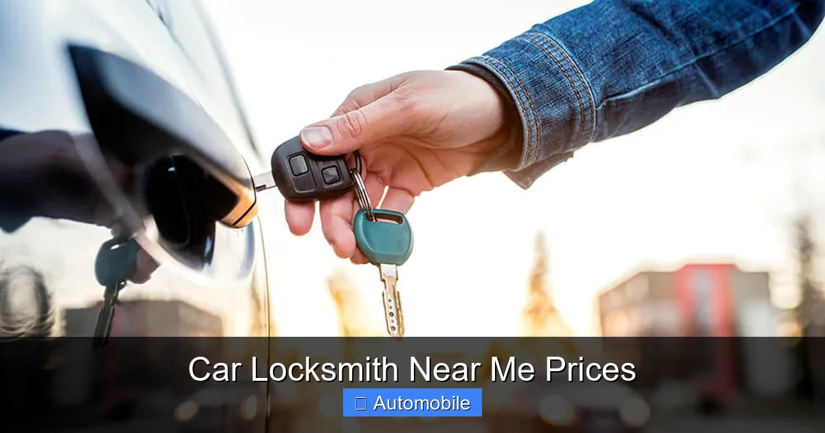 Car Locksmith Near Me Prices