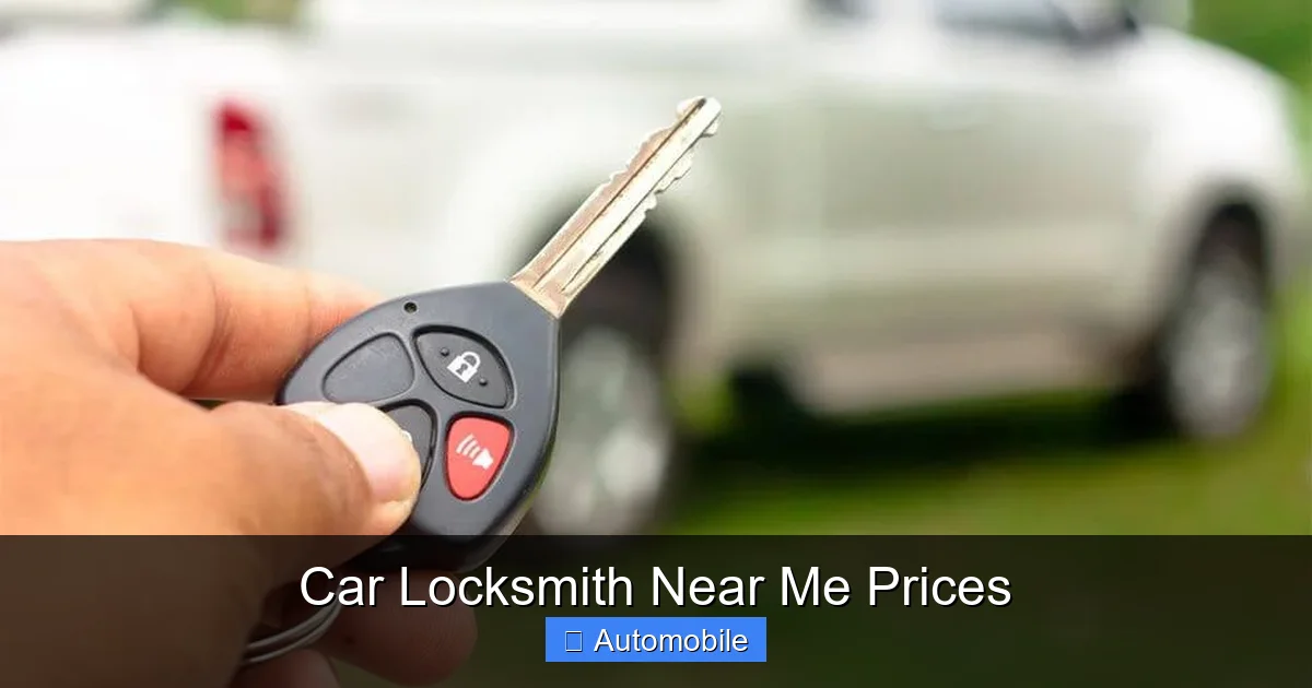 Car Locksmith Near Me Prices
