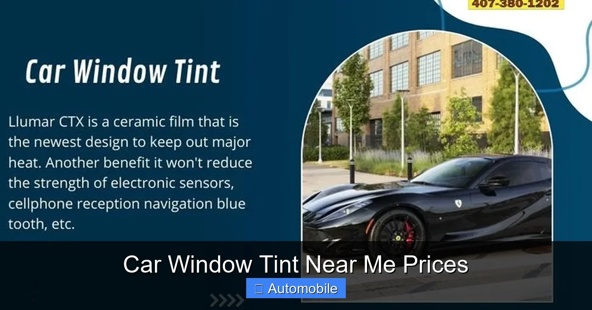 Car Window Tint Near Me Prices