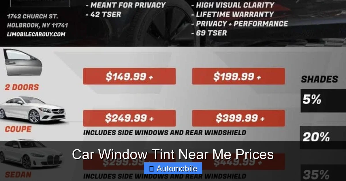 Car Window Tint Near Me Prices