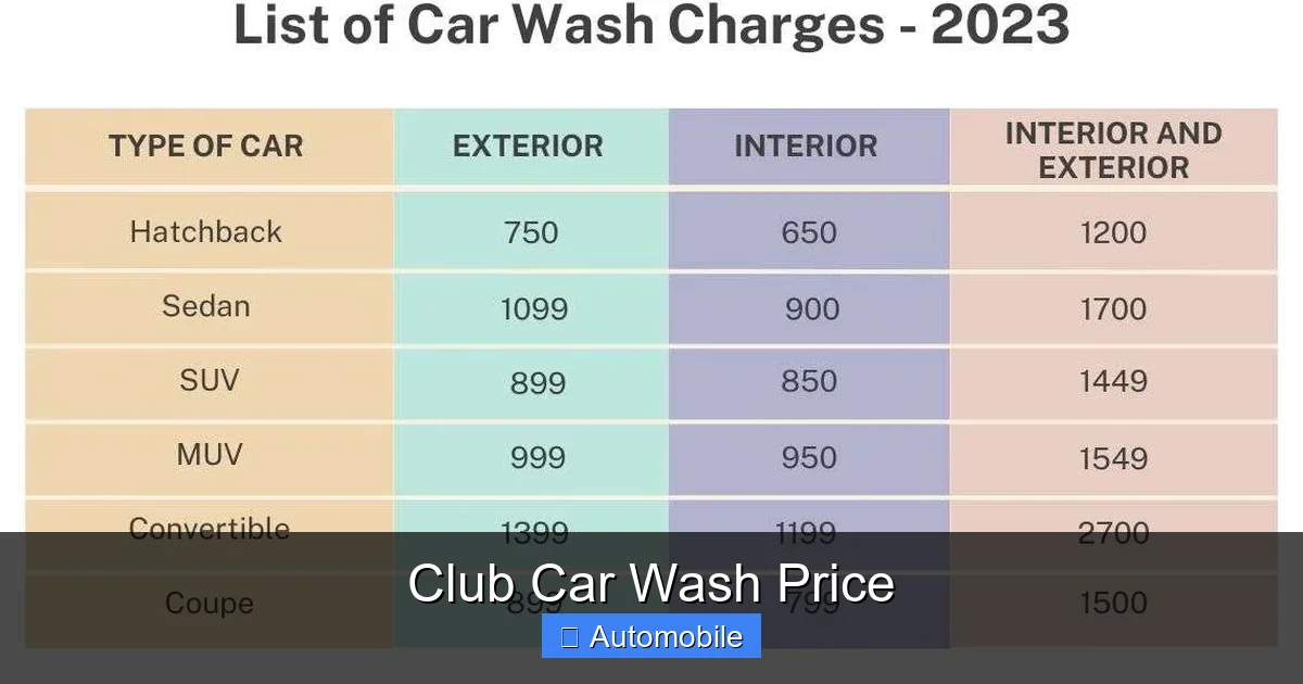 Club Car Wash Price