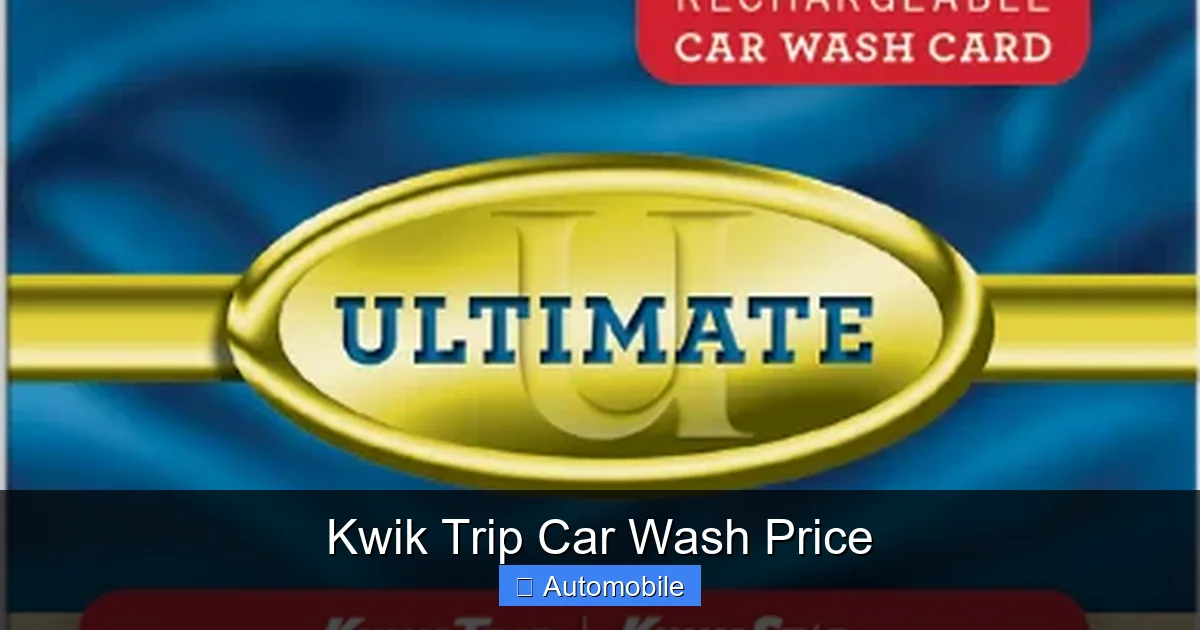 Kwik Trip Car Wash Price