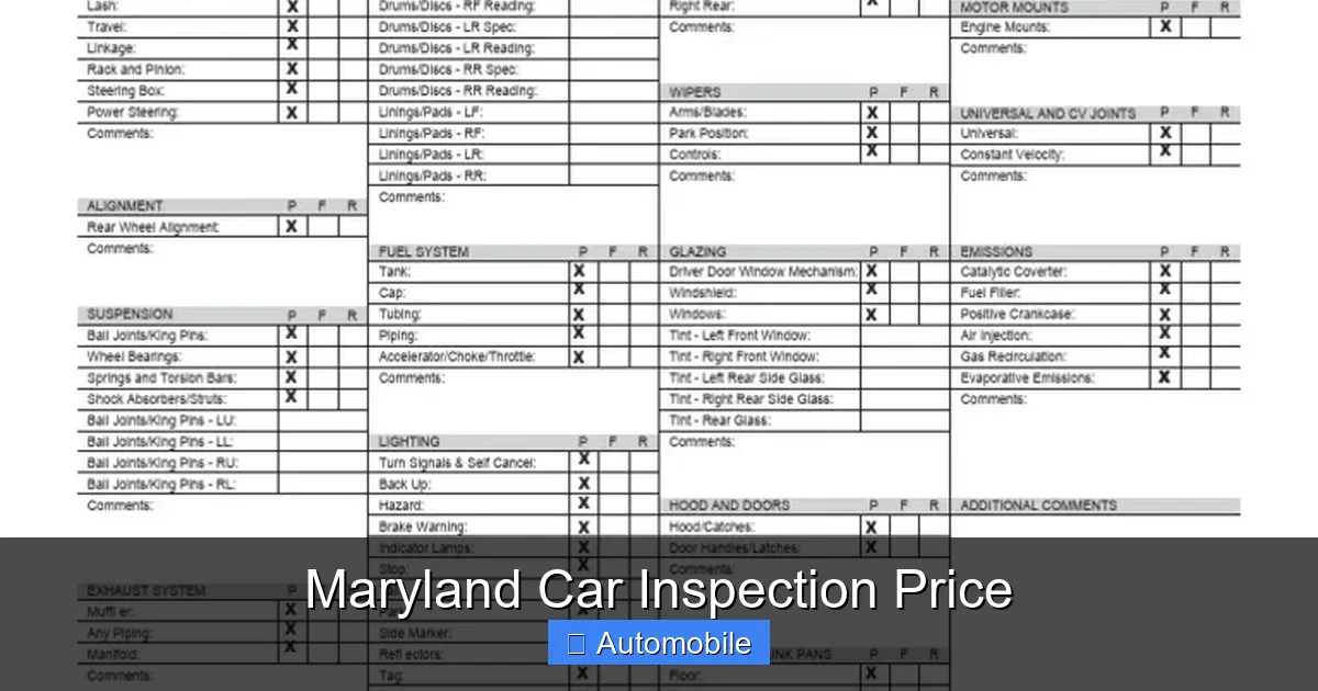 Maryland Car Inspection Price