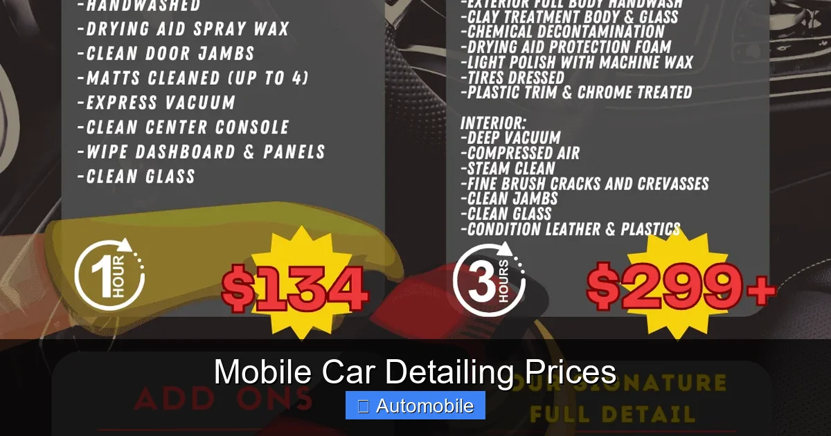 Mobile Car Detailing Prices