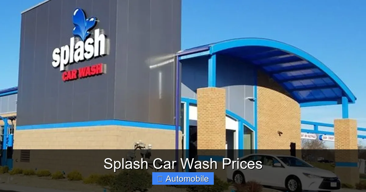 Splash Car Wash Prices