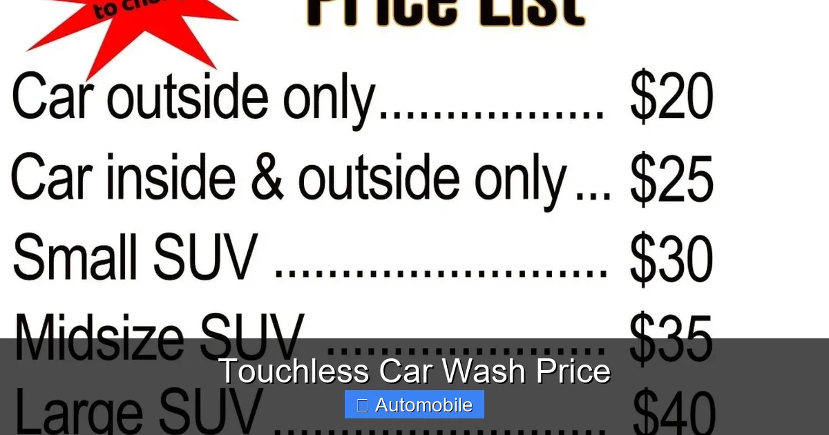 Touchless Car Wash Price