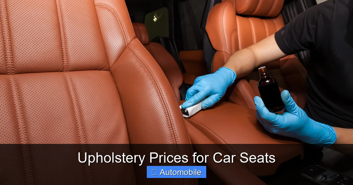 Upholstery Prices for Car Seats