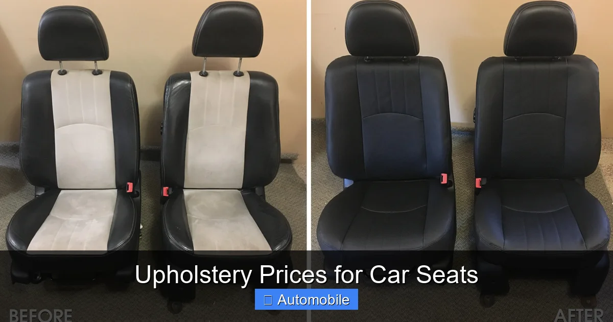 Upholstery Prices for Car Seats